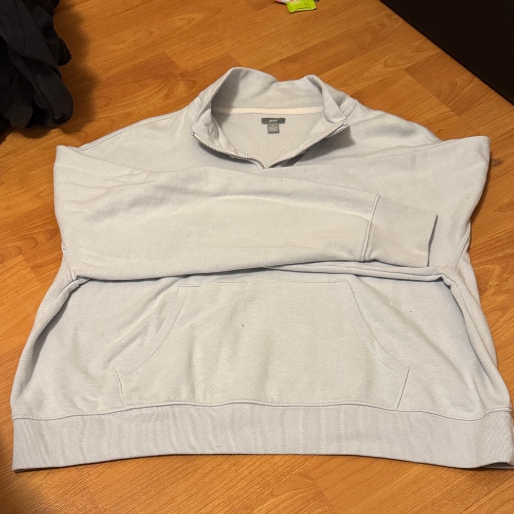 Light Blue 1/4 Pullover Sweatshirt